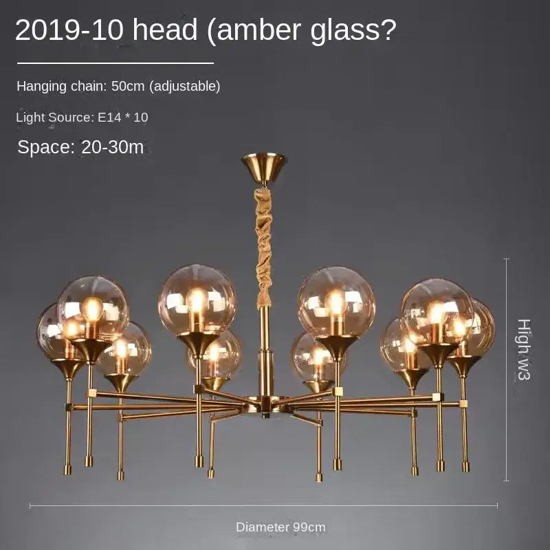 Smoked Glass Globe Chandelier