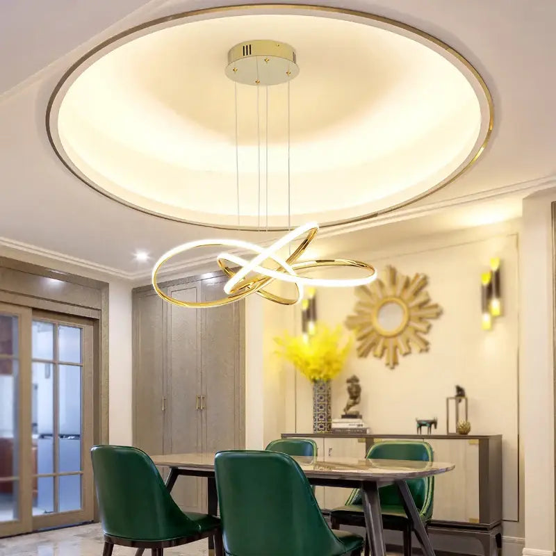 Gold Ring Chandelier Dimmable