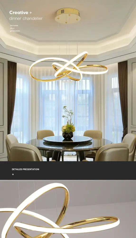 Gold Ring Chandelier Dimmable