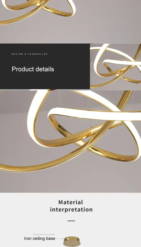 Gold Ring Chandelier Dimmable
