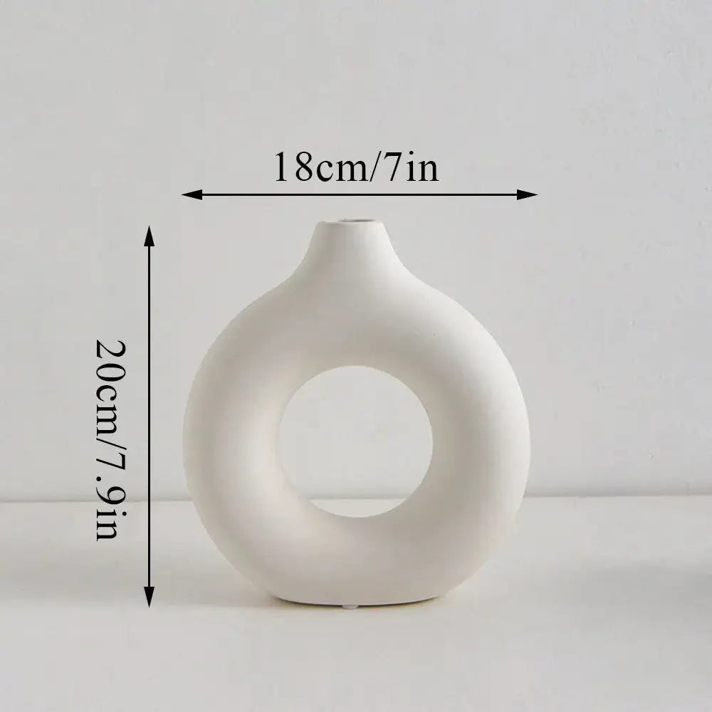 Black Ceramic Donut Vase