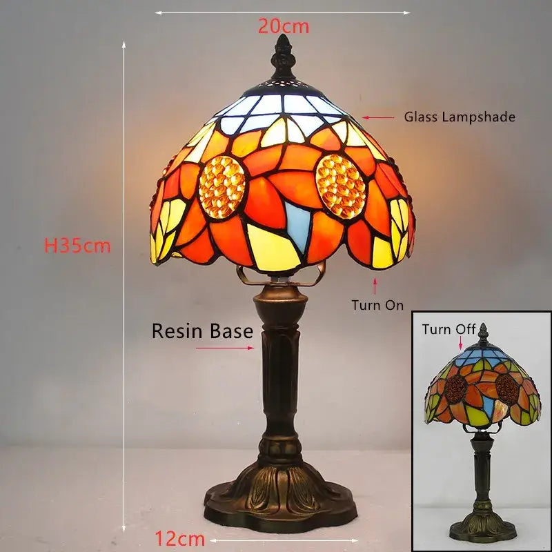 Baroque Stained Glass Table Lamp
