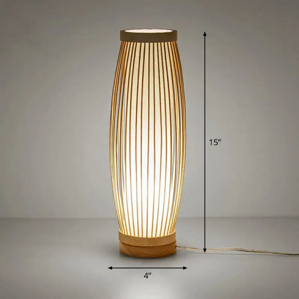 Bamboo Slatted Floor Lamp