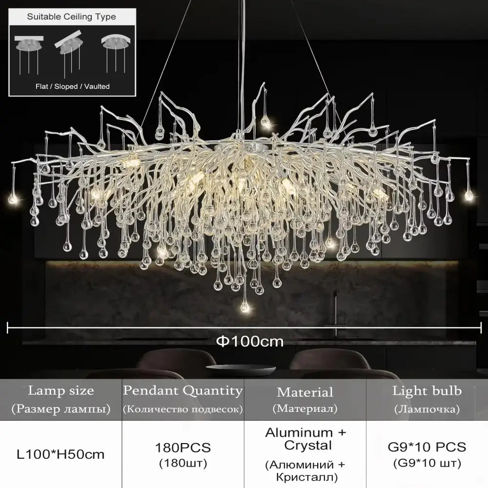 Gold Crystal Chandelier 150cm Round Design