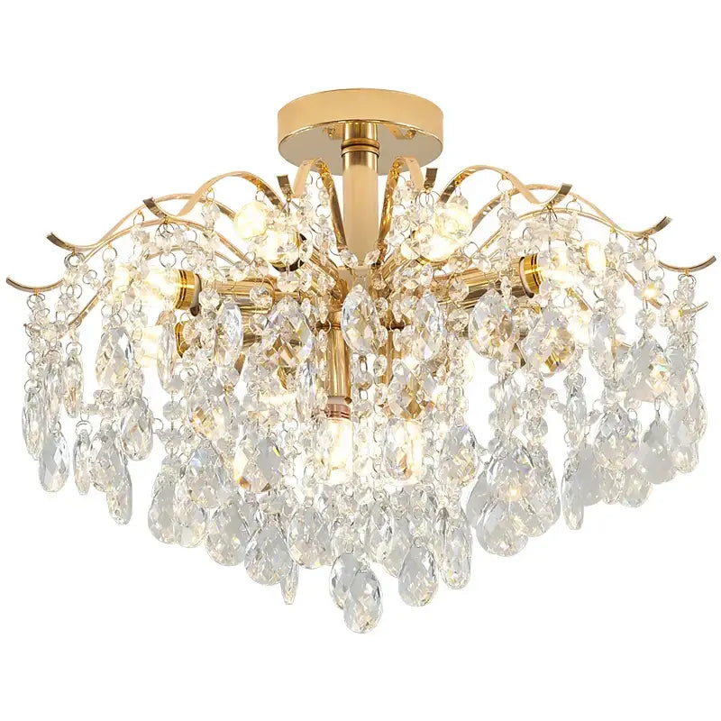 Gold Branching Crystal Chandelier 6 To 14 Heads