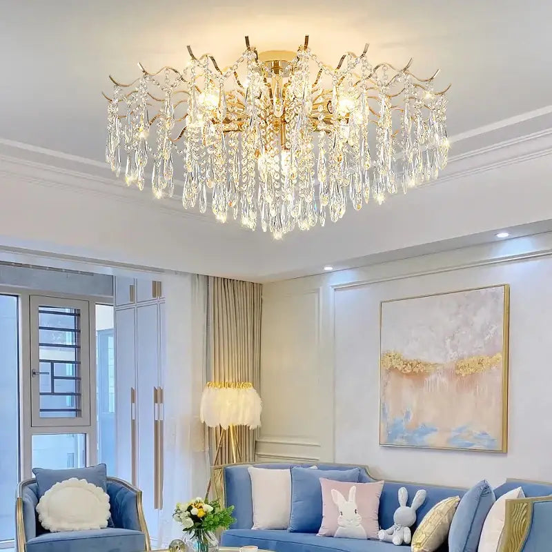Gold Branching Crystal Chandelier 6 To 14 Heads
