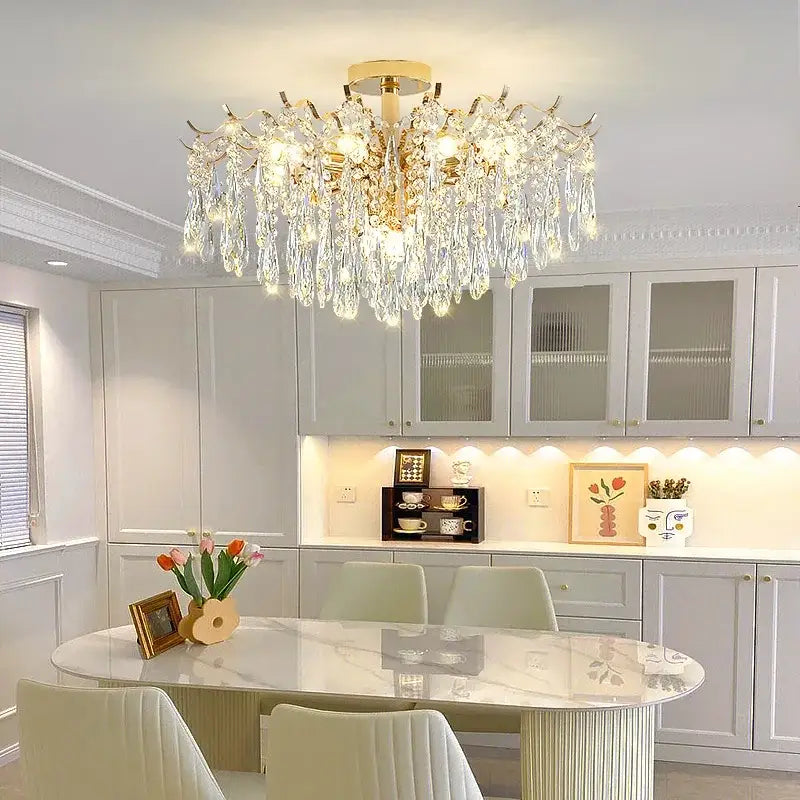 Gold Branching Crystal Chandelier 6 To 14 Heads
