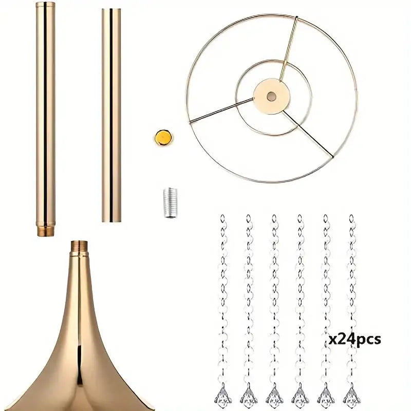 Gold Crystal Flower Stand