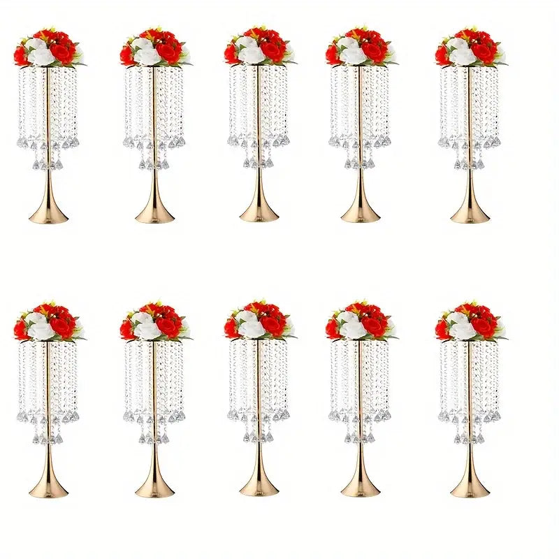Gold Crystal Flower Stand