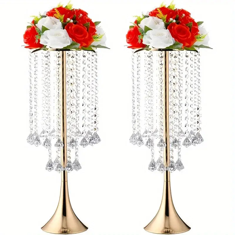 Gold Crystal Flower Stand