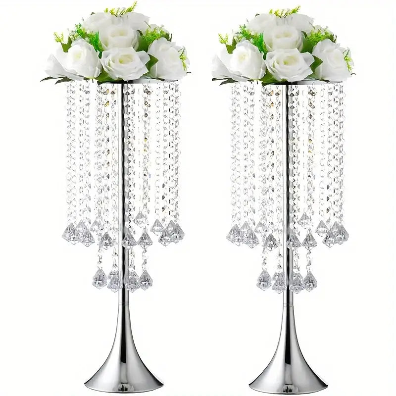 Gold Crystal Flower Stand