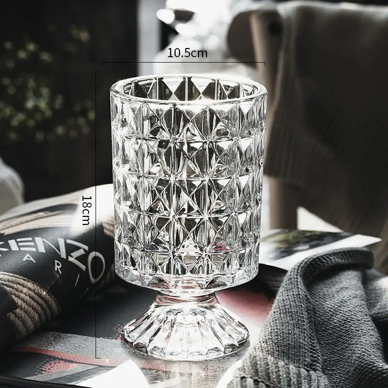 Crystal Glass Pedestal Vase