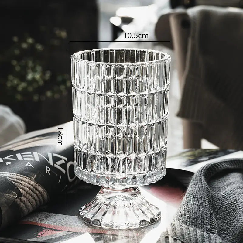 Crystal Glass Pedestal Vase