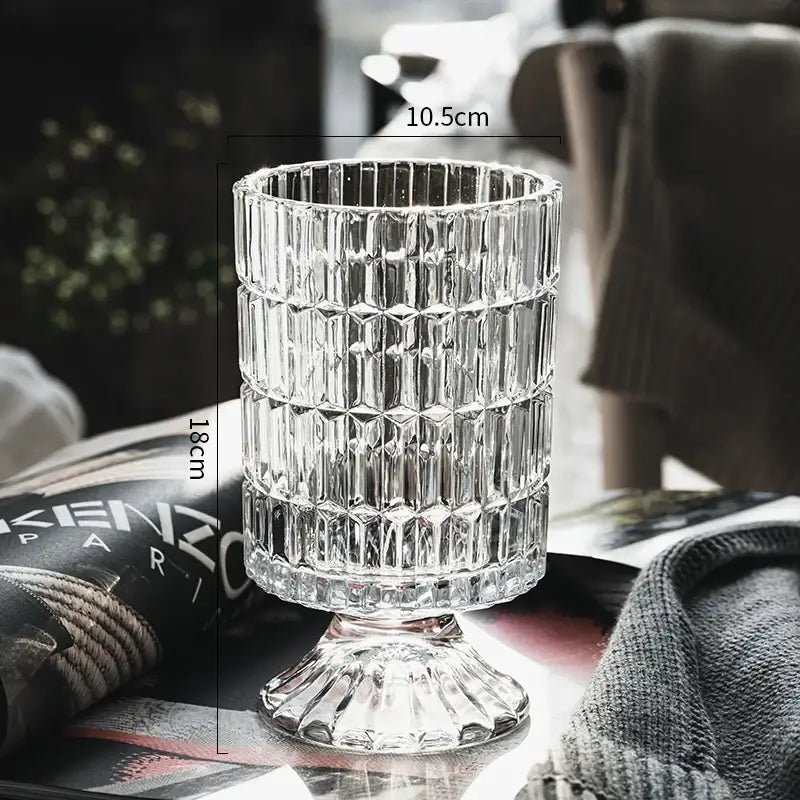 Crystal Glass Pedestal Vase