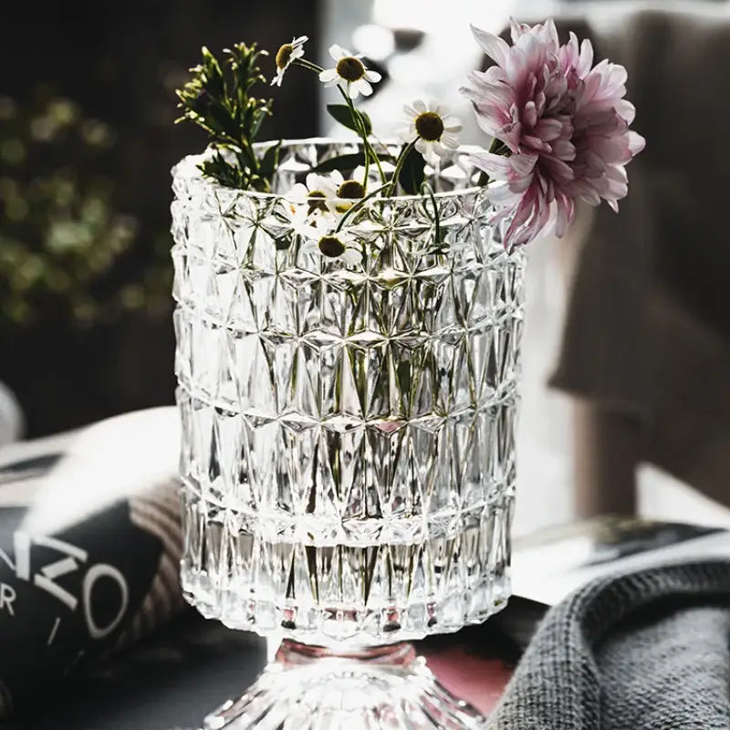 Crystal Glass Pedestal Vase