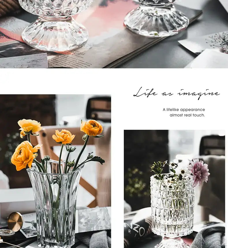 Crystal Glass Pedestal Vase