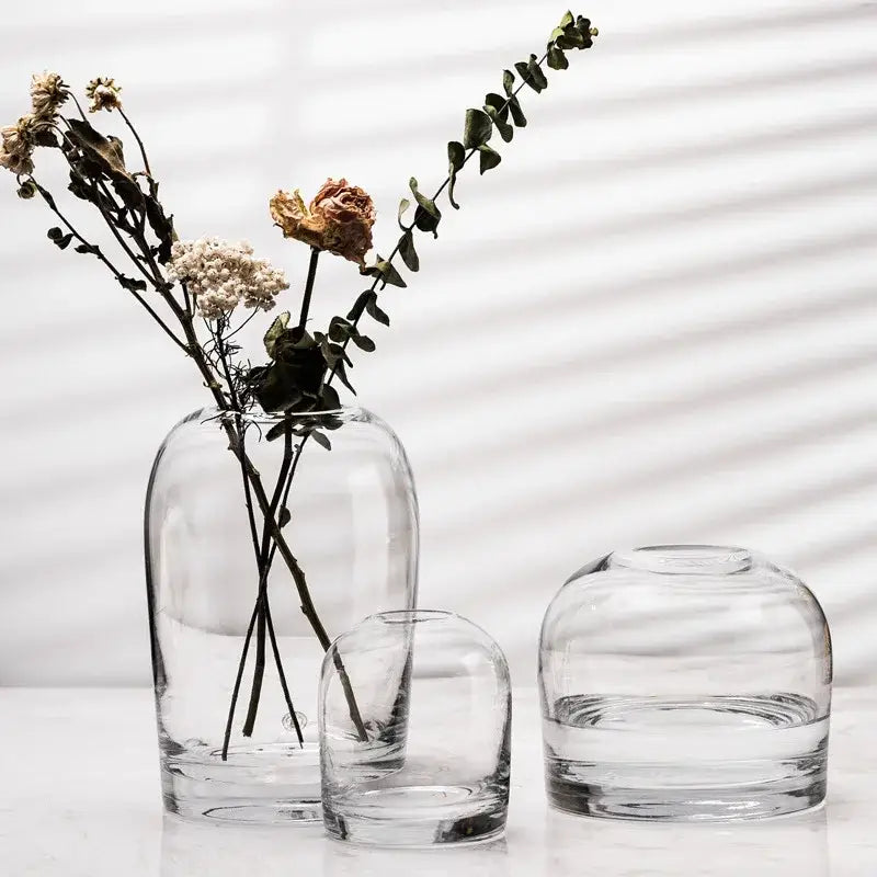 Gray Gradient Glass Vase Set