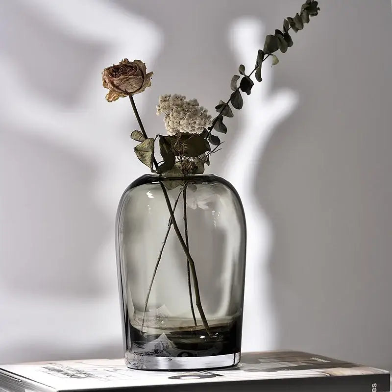 Gray Gradient Glass Vase Set