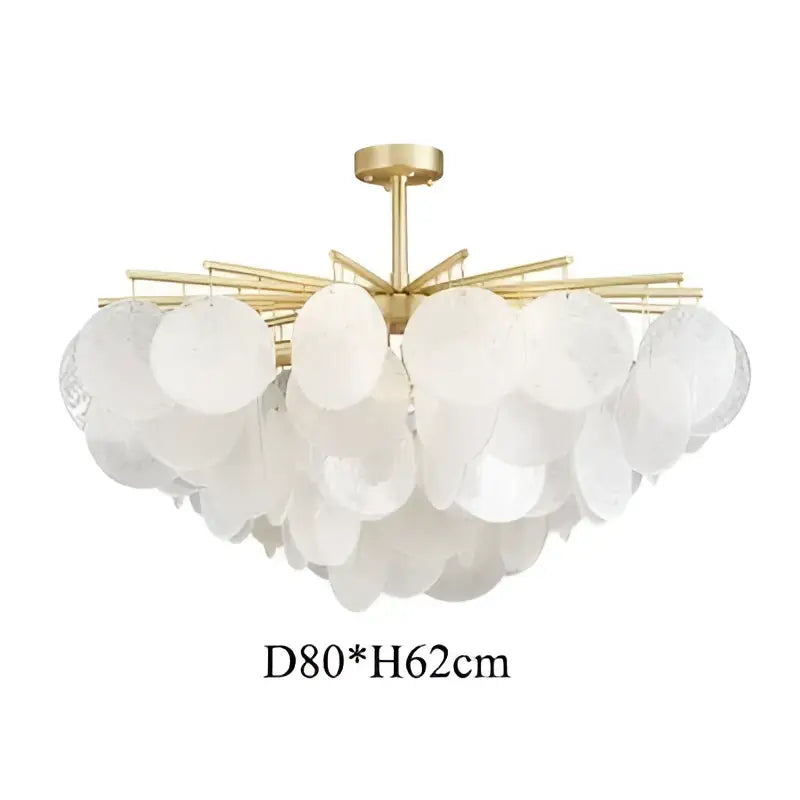 Gold Textured Glass Chandelier