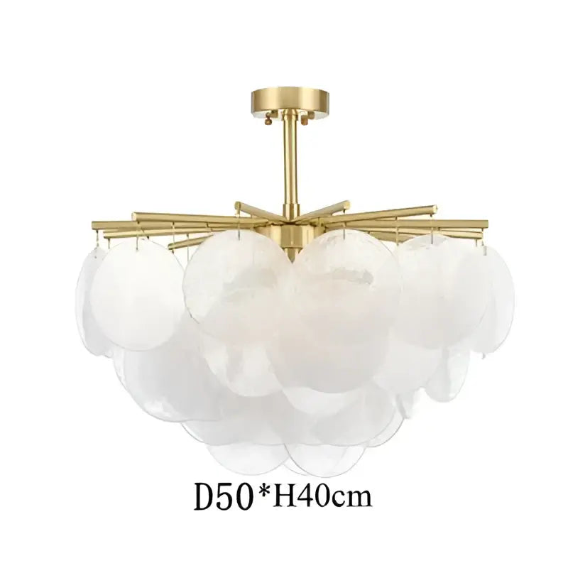 Gold Textured Glass Chandelier