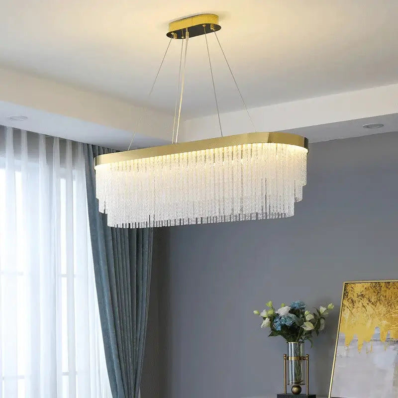 Gold Crystal Dining Chandelier
