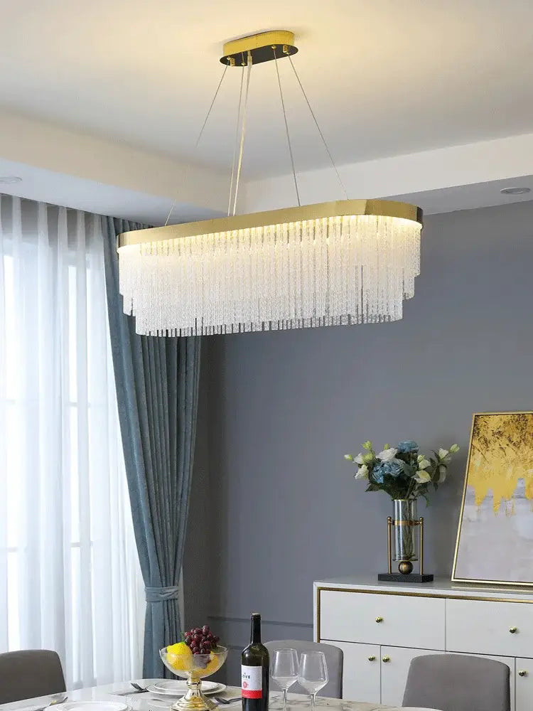 Gold Crystal Dining Chandelier