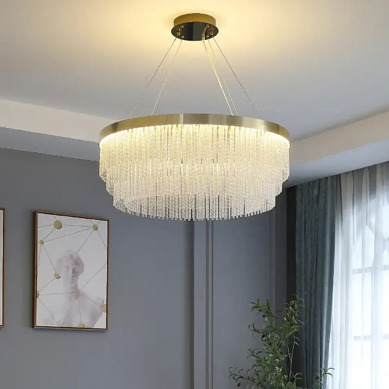 Gold Crystal Dining Chandelier