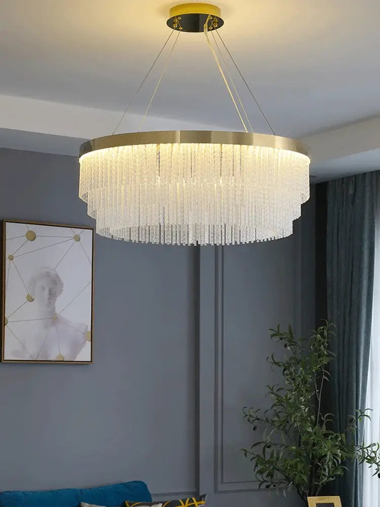 Gold Crystal Dining Chandelier
