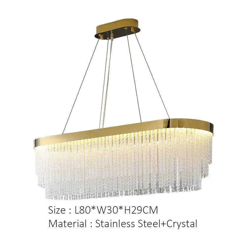 Gold Crystal Dining Chandelier