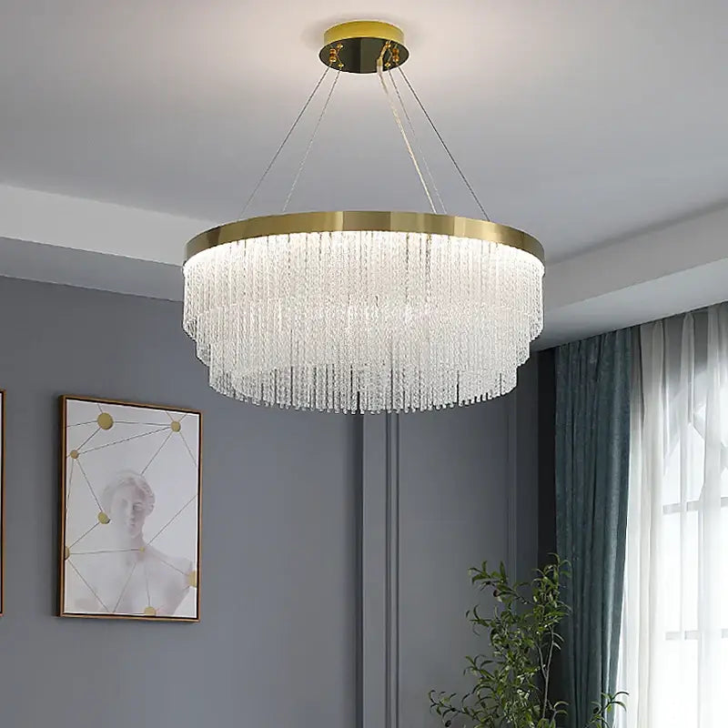 Gold Crystal Dining Chandelier