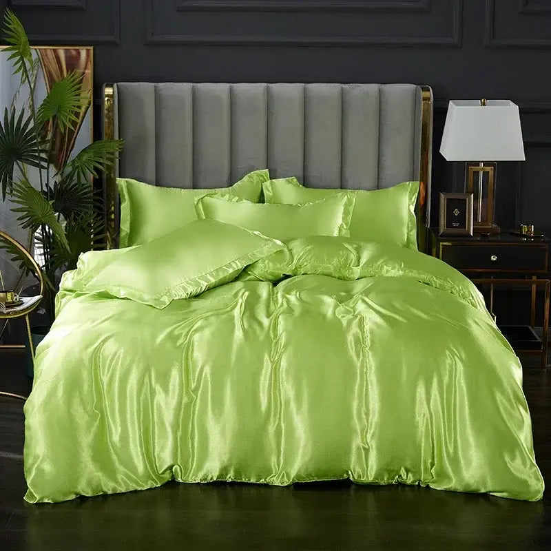Gold Satin Duvet Cover Set