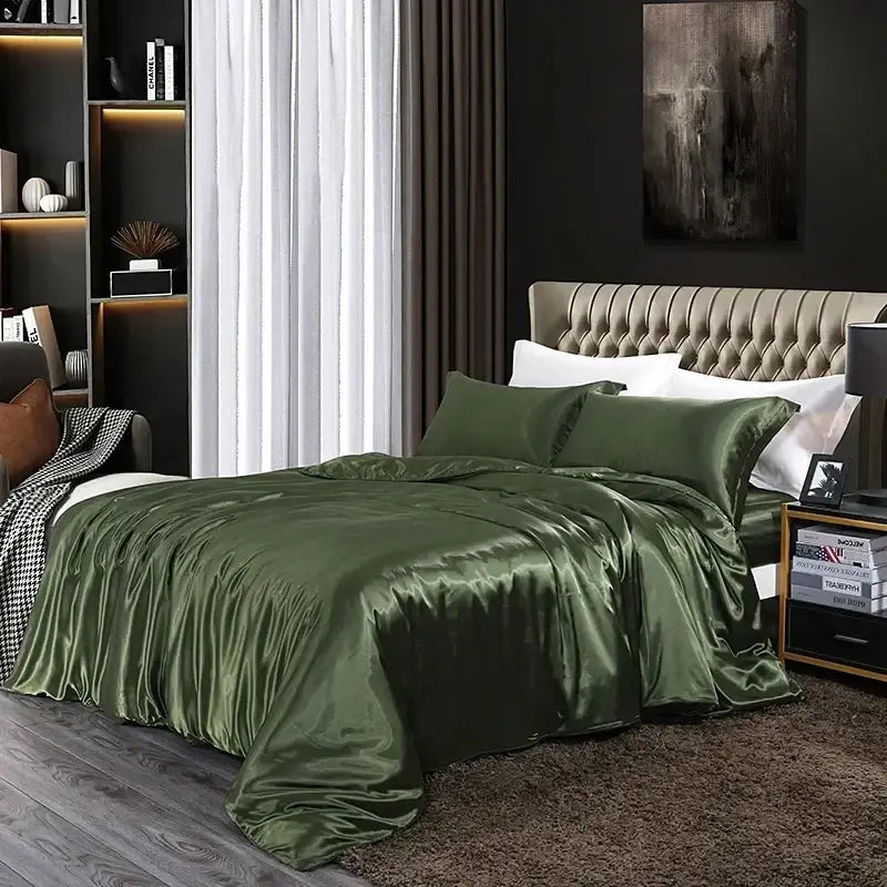 Gold Satin Duvet Cover Set