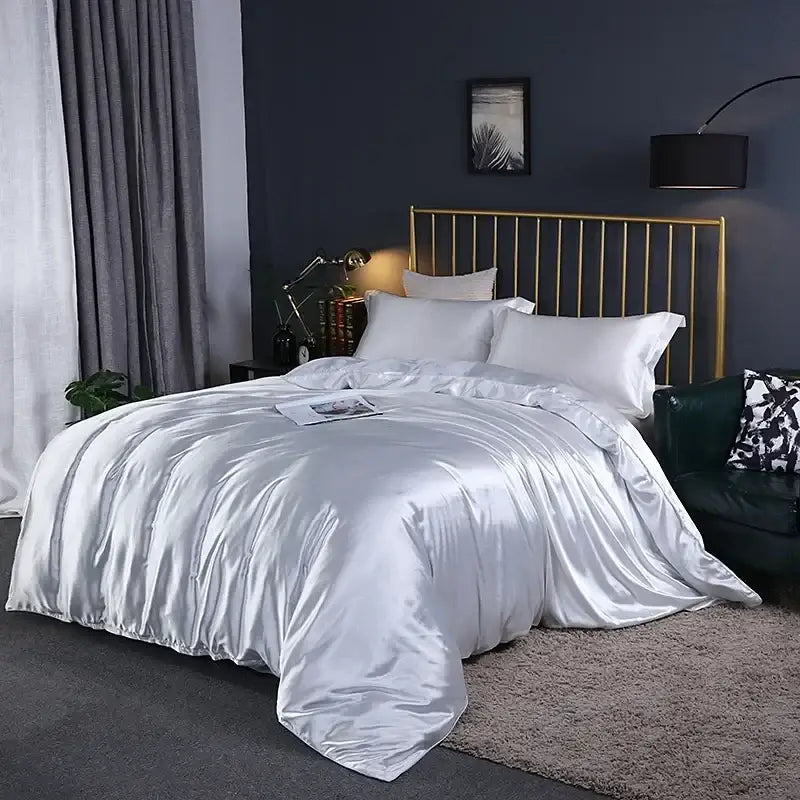 Gold Satin Duvet Cover Set