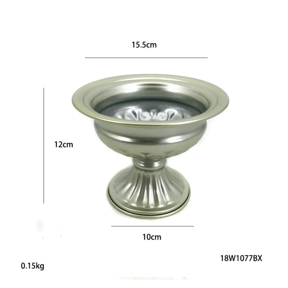 White Gold Metal Vase