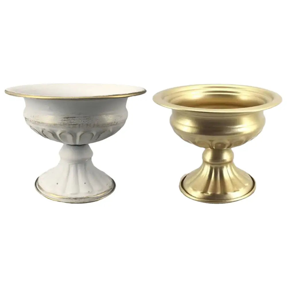 White Gold Metal Vase