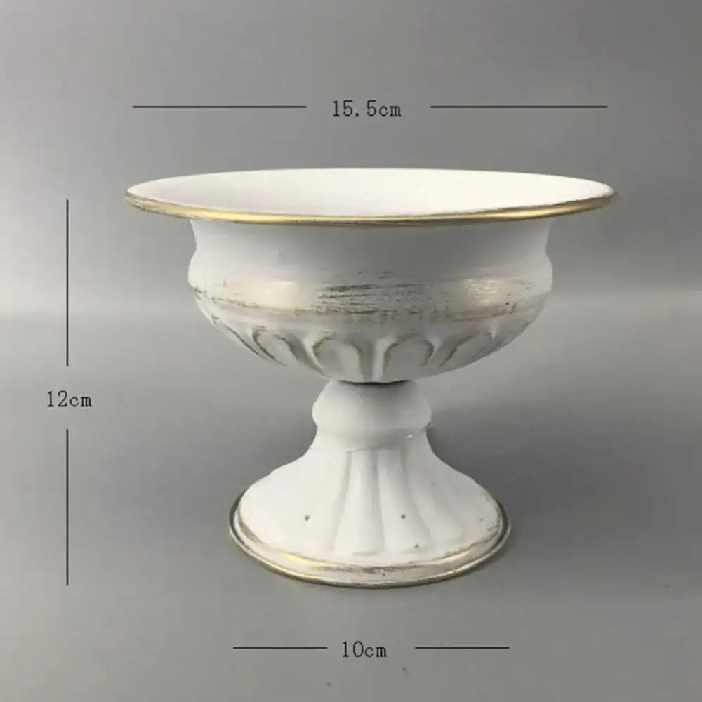 White Gold Metal Vase