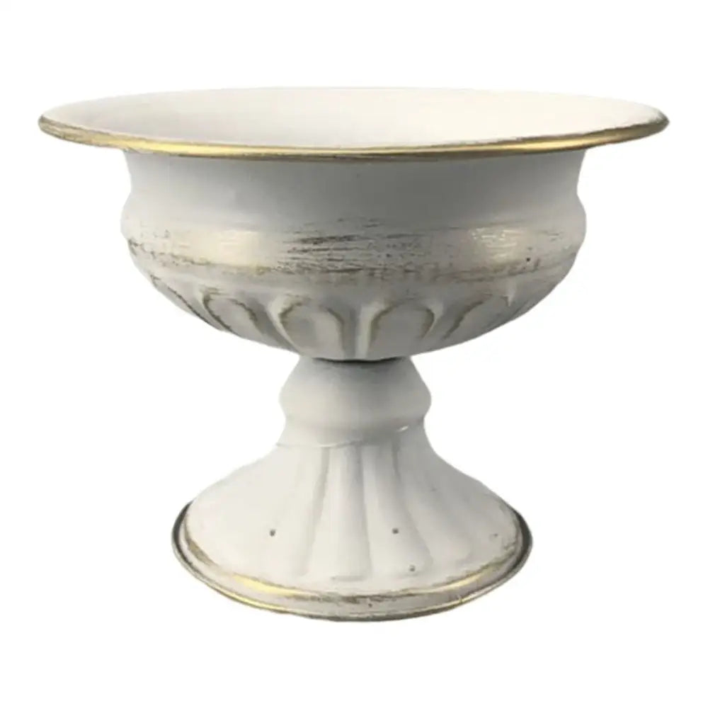 White Gold Metal Vase