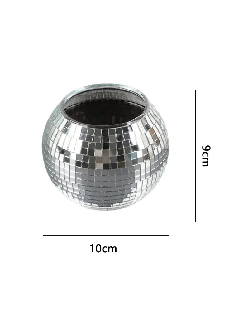 Silver Glass Round Vase