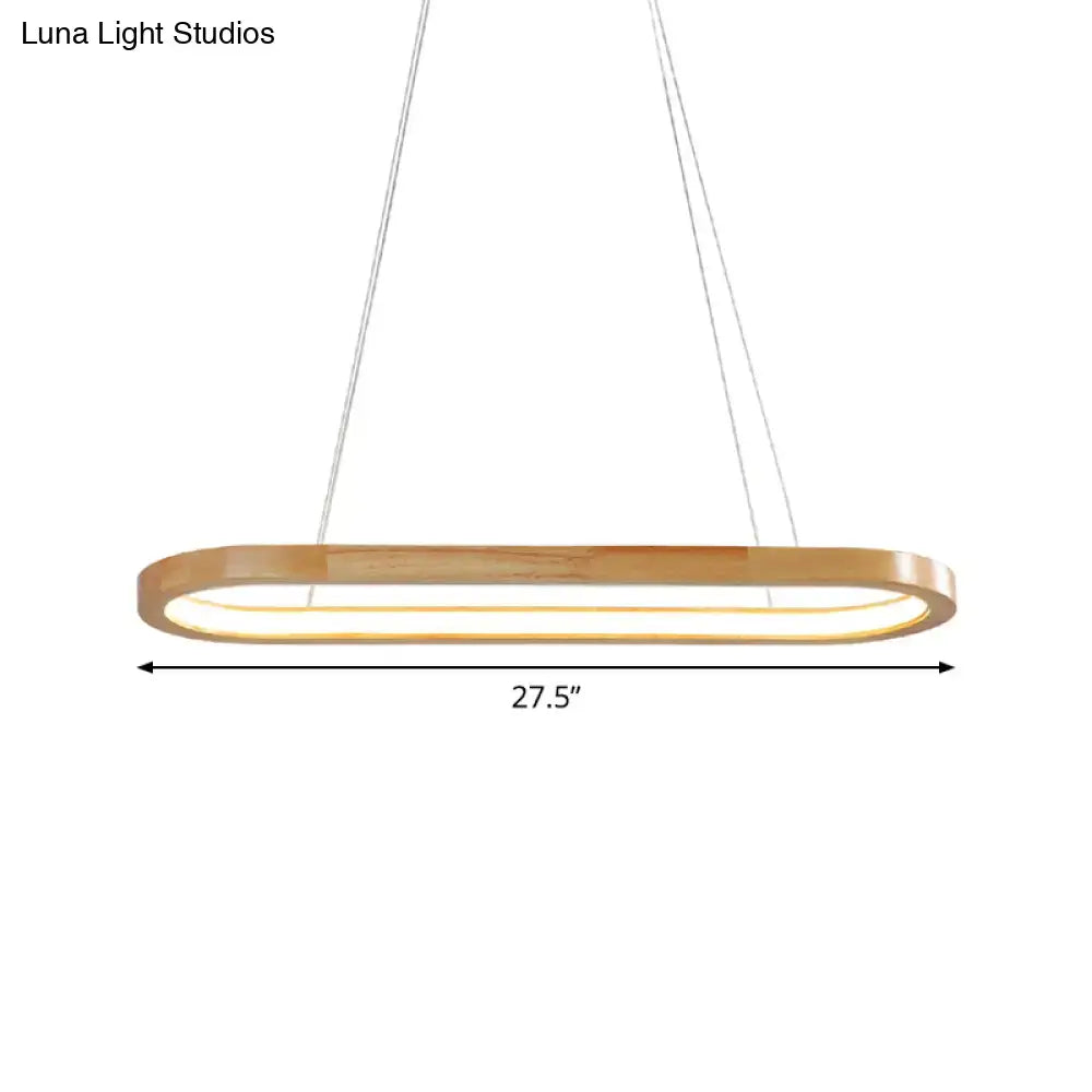 Beige Wood Pendant Light