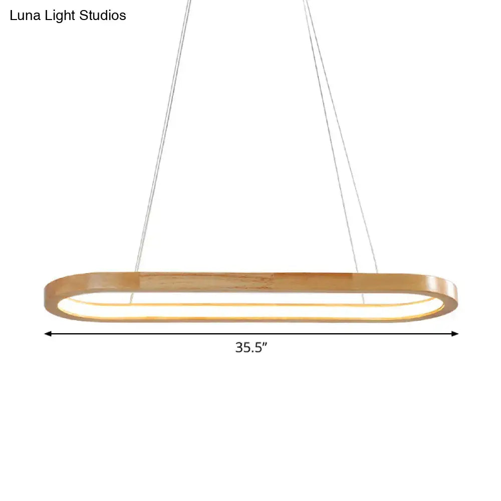 Beige Wood Pendant Light