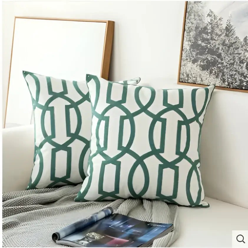 Blue Geometric Cushion Cover