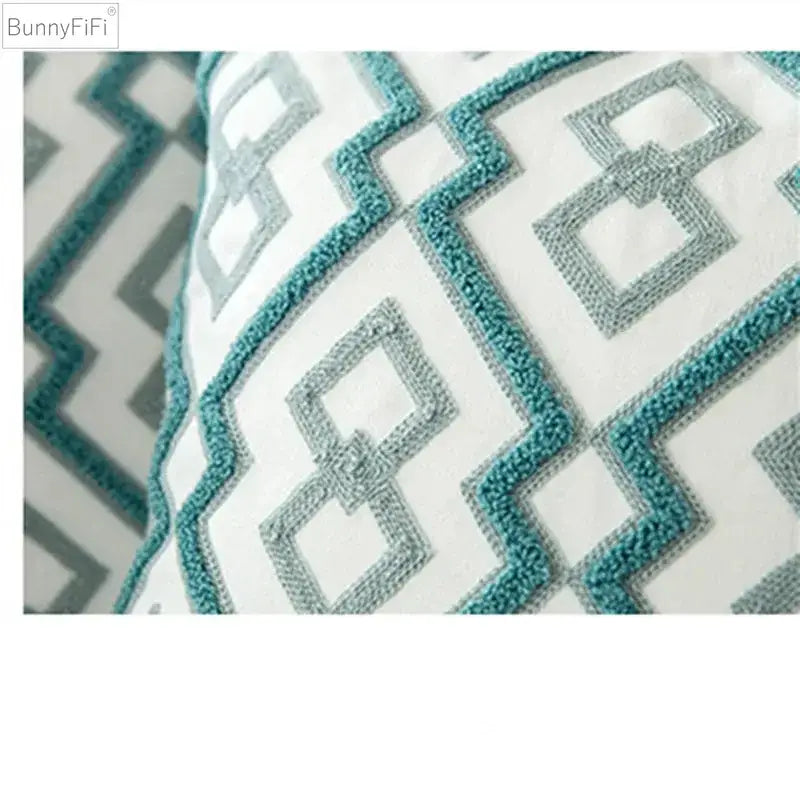 Blue Geometric Cushion Cover