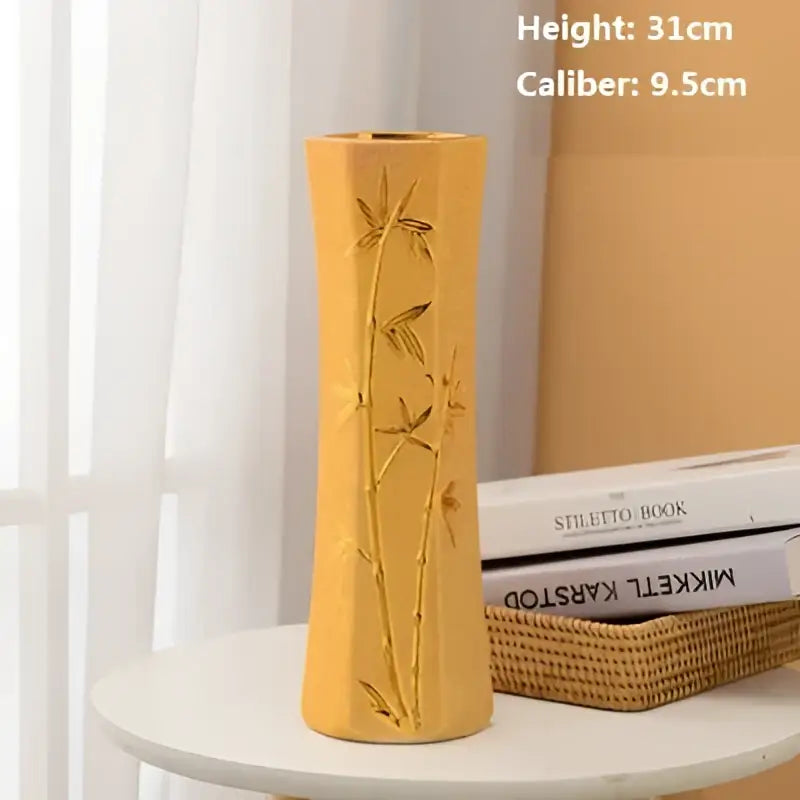 Gold Cream Ceramic Vase Set