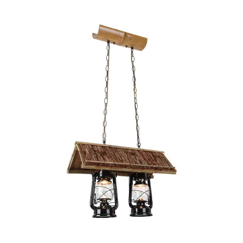 Wood Roof Lantern Pendant