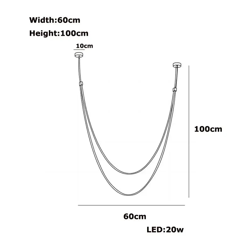 Leather Belt LED Chandelier 180-275cm