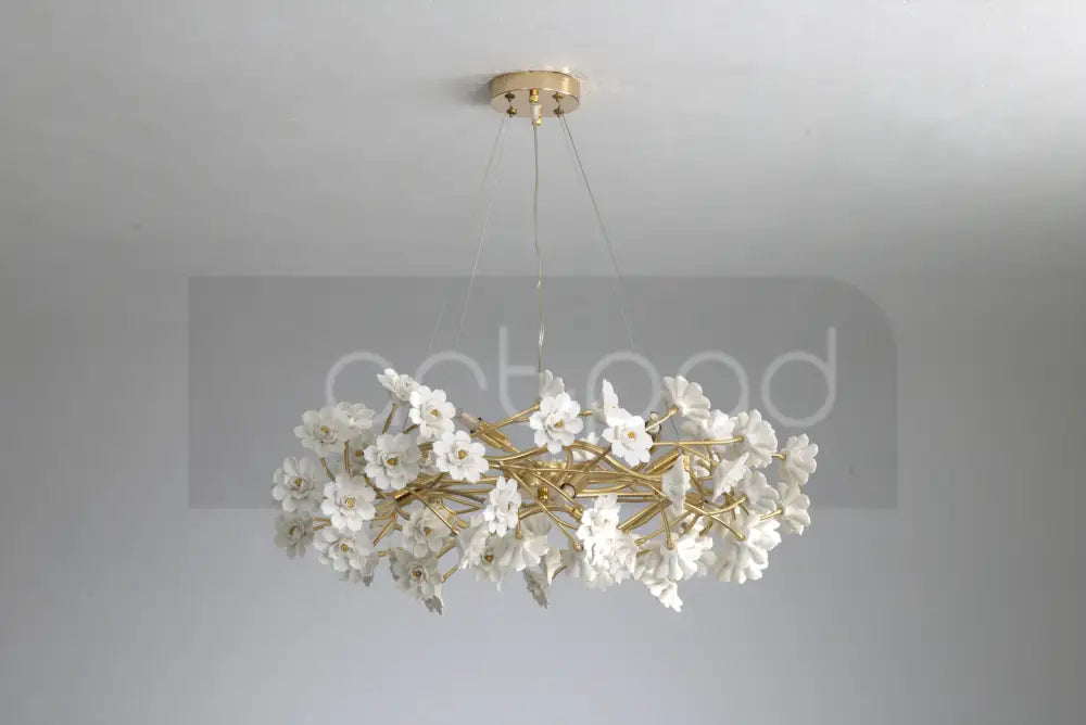 White Ceramic Flower Chandelier