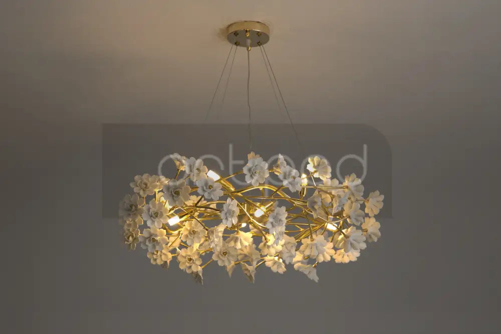 White Ceramic Flower Chandelier