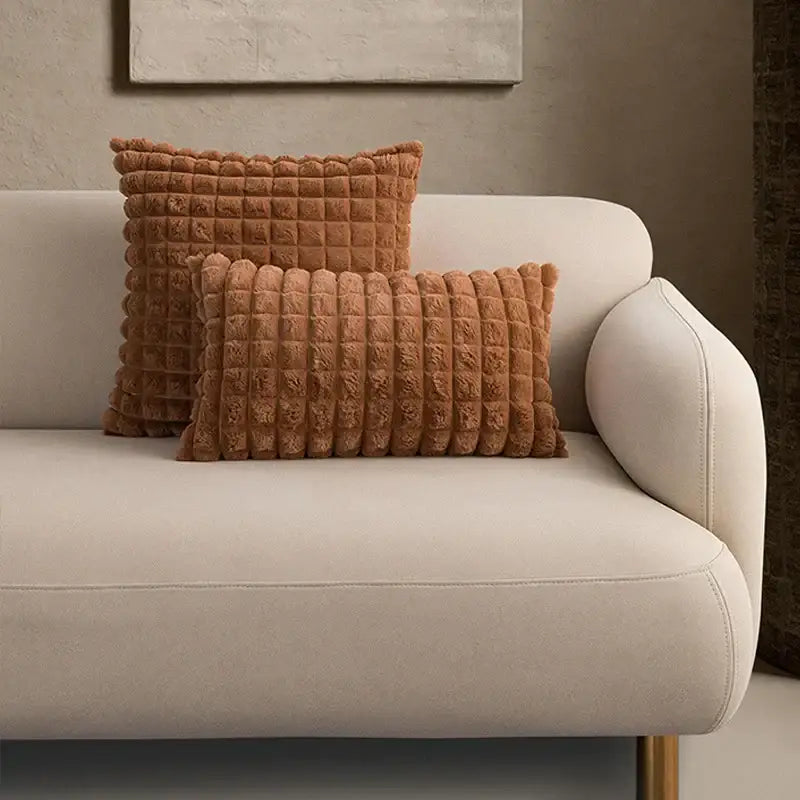 Cream Faux Fur Cushion Cover