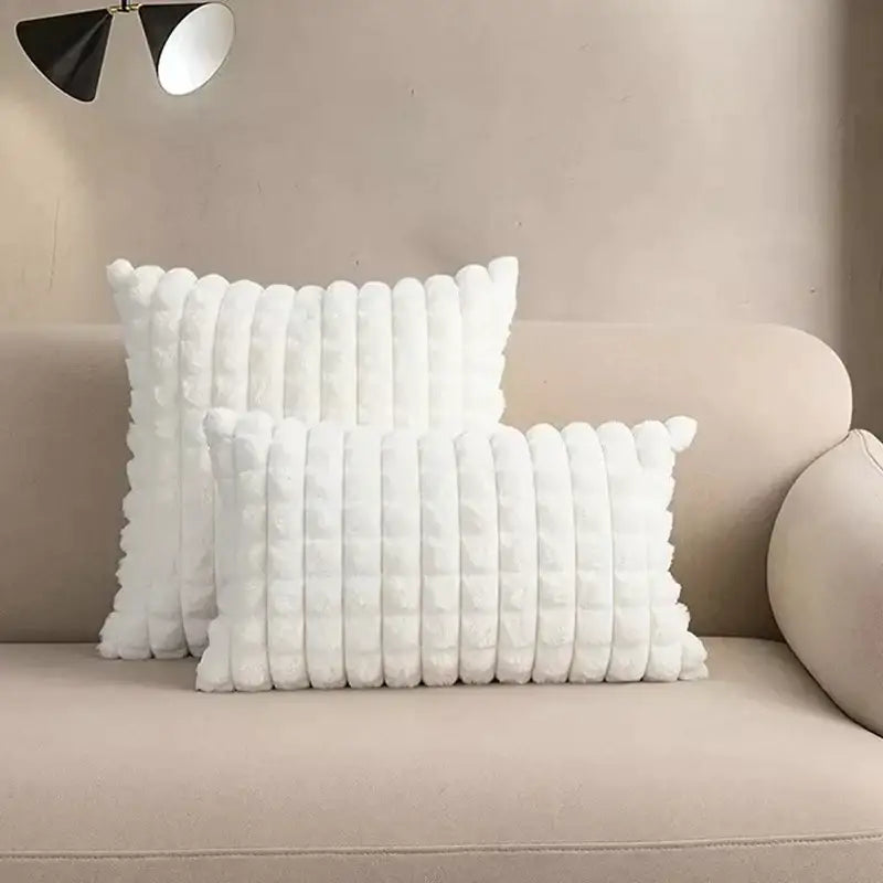 Cream Faux Fur Cushion Cover