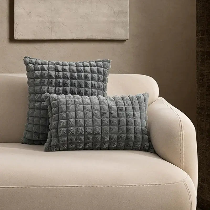Cream Faux Fur Cushion Cover